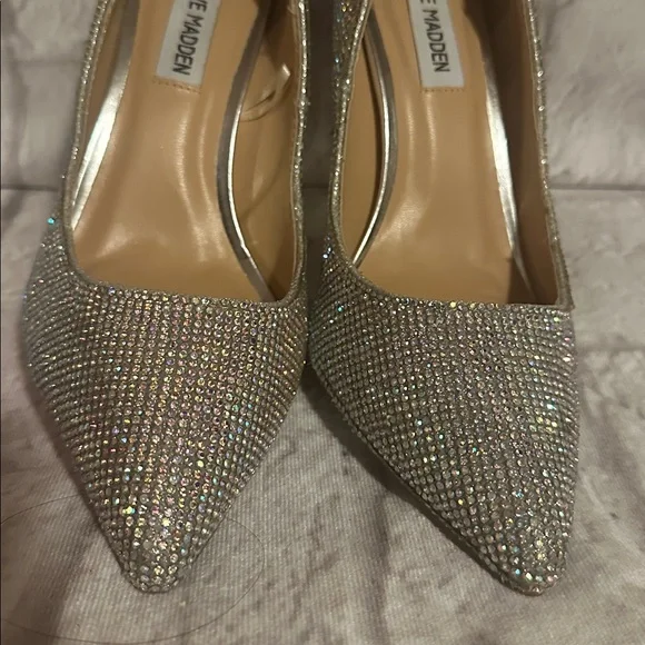 Steve Madden Glittering Silver Women’s Heels Size 7 - Picture 12 of 12